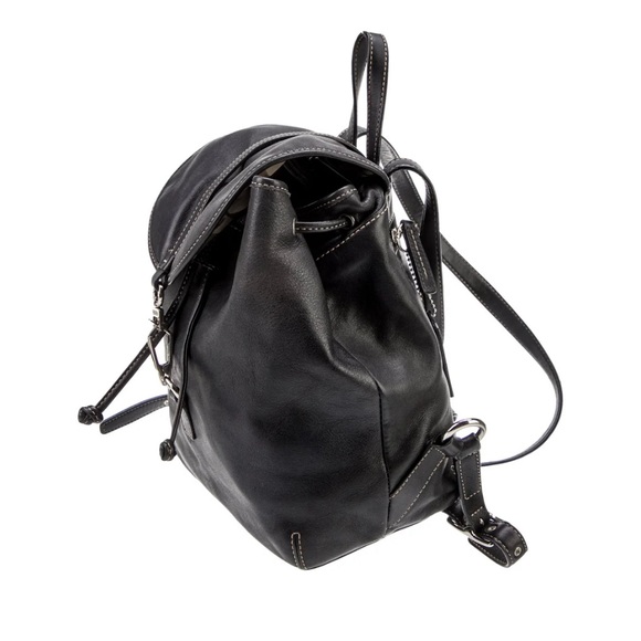 Rare Vintage Coach Legacy Studio 09368 Black Leather Drawstring Backpack Purse - Picture 3 of 12